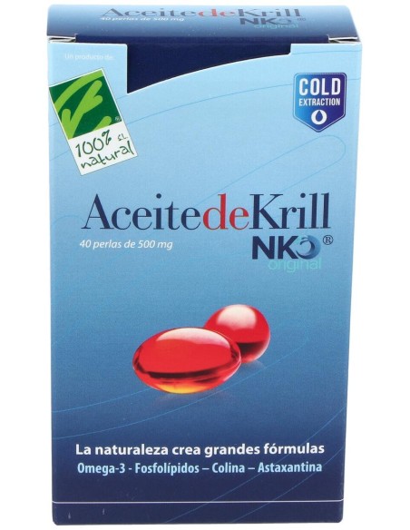 100% Natural Aceite De Krill Nko 40 Cápsulas De 500Mg