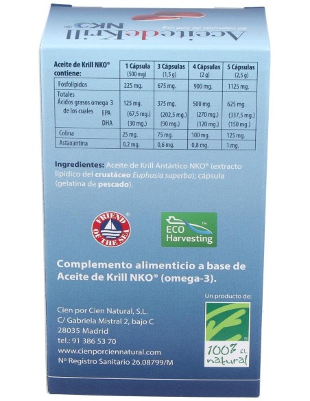 100% Natural Aceite De Krill Nko 80 Perlas De 500Mg