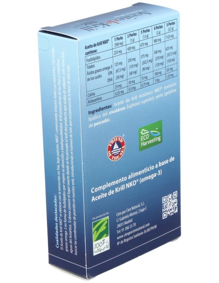 100% Natural Aceite De Krill Nko 40 Cápsulas De 500Mg