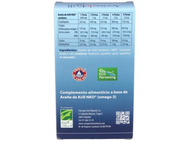 100% Natural Aceite De Krill Nko 40 Cápsulas De...