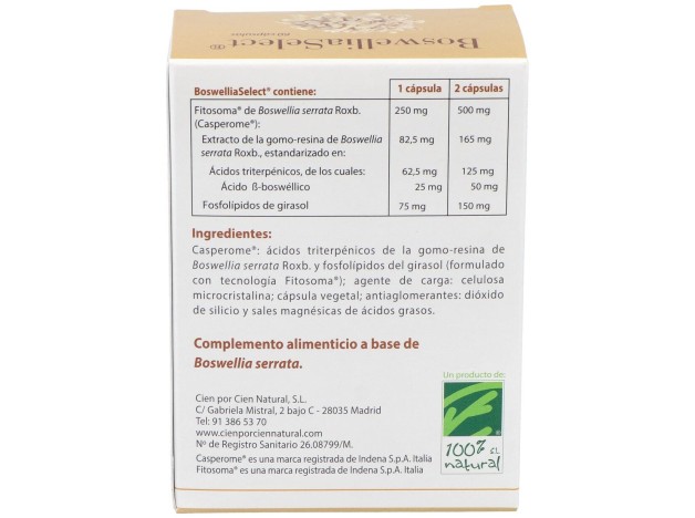 100% Natural Boswellia Select 60Cáps