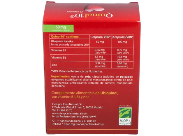 100% Natural Quinol10 50Mg 60Caps
