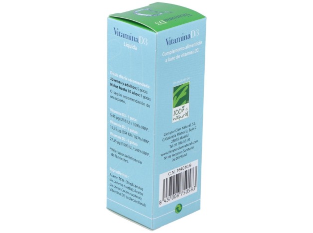 100% Natural Vitamina D3 Líquida 50Ml