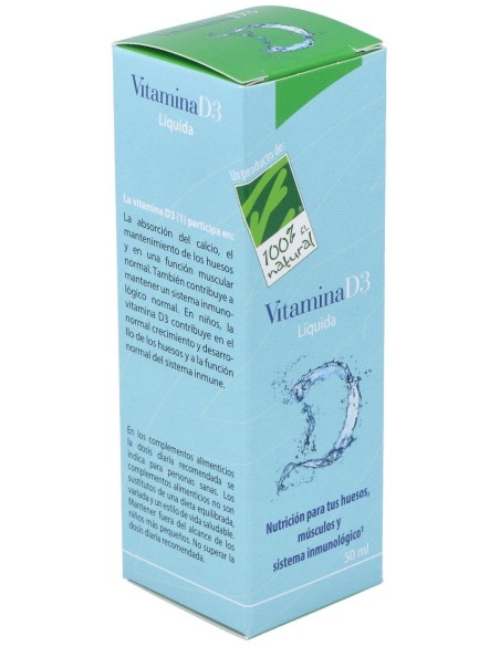 100% Natural Vitamina D3 Líquida 50Ml