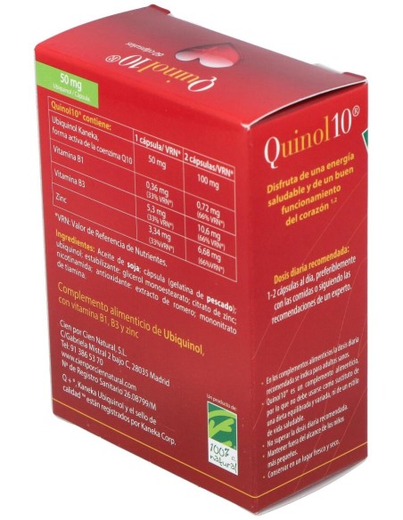 100% Natural Quinol10 50Mg 60Caps