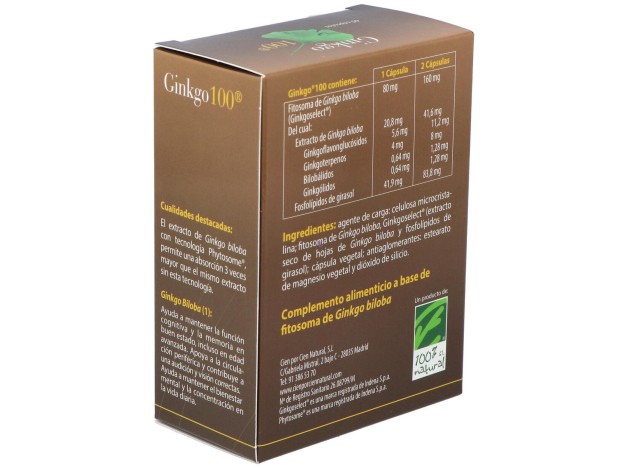 100% Natural Ginkgo 60Cáps