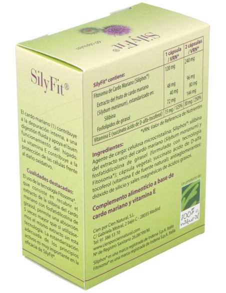 100% Natural Silyfit Digestivo 60Cáps