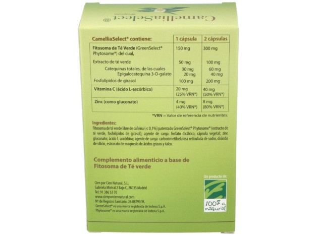 100% Natural Camellia Select Antioxidante 60Cáps