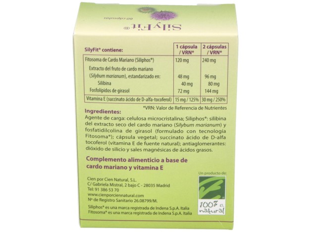 100% Natural Silyfit Digestivo 60Cáps