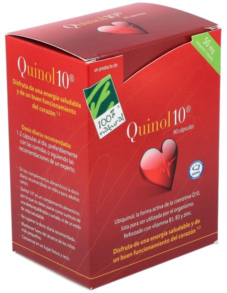 100% Natural Quinol 10 90Cápsulas De 50Mg De Ubiquinol