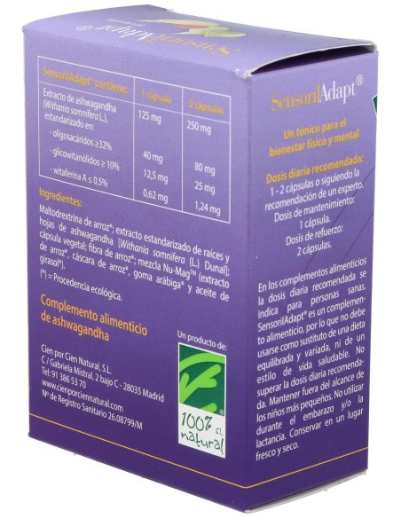 100% Natural Sensoril Adapt Tónico 60 Perlas