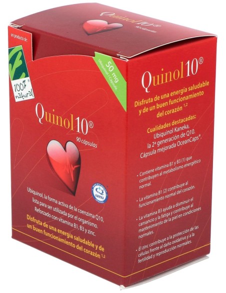 100% Natural Quinol 10 90Cápsulas De 50Mg De Ubiquinol