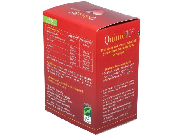100% Natural Quinol 10 90Cápsulas De 50Mg De...