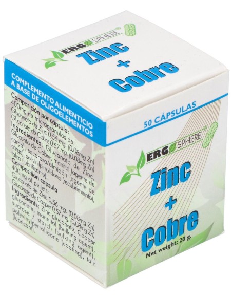 Ergonat Galenic Zinc Cobre Ergosphere 50Caps