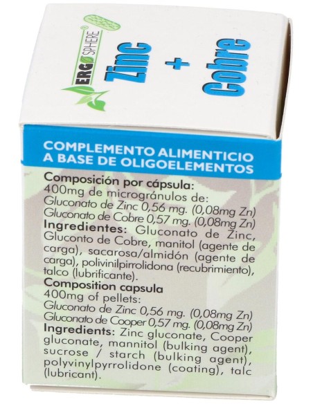 Ergonat Galenic Zinc Cobre Ergosphere 50Caps