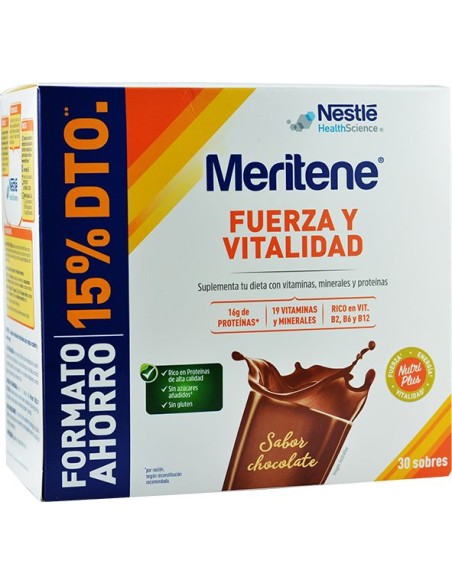 Meritene Fuerza y Vitalidad 30 Sobres Chocolate