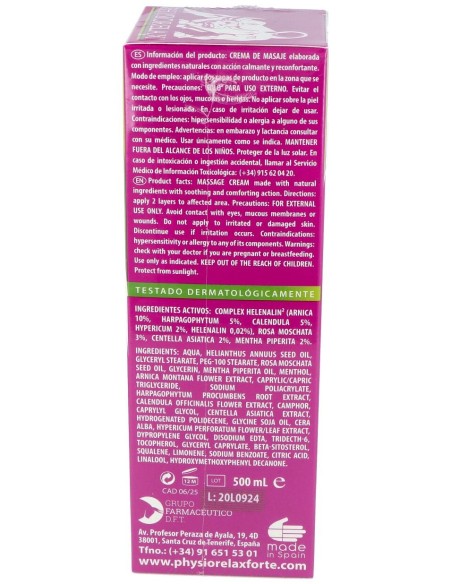 Physiorelax Pack Forte Plus 500Ml + Botella