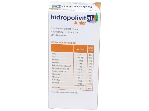Hidropolivital Junior 40 Comprimidos Masticables
