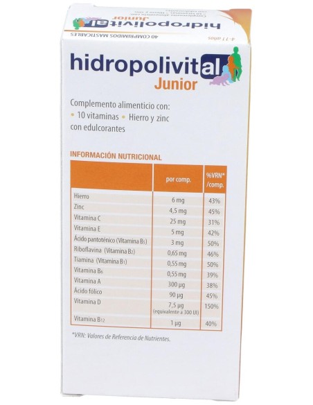 Hidropolivital Junior 40 Comprimidos Masticables