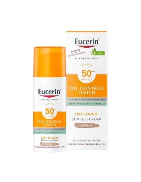 Eucerin Solar Cara Oil Control Color Tono Medio Spf50+ 50Ml