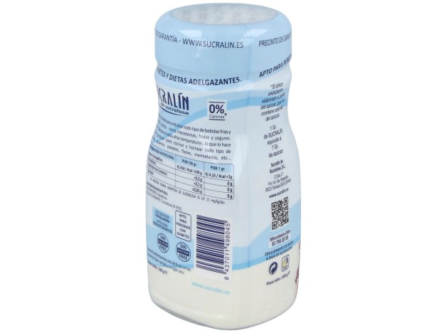 Sucralin De Sucralosa Endulzante Granulado 190 G