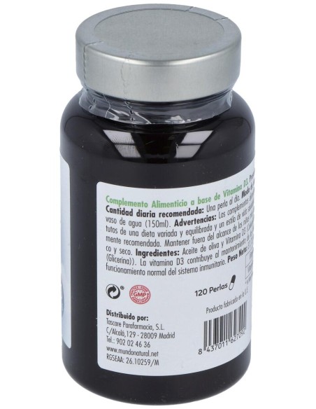 Mundo Natural Vitamina D3 4000Ui 120Perlas