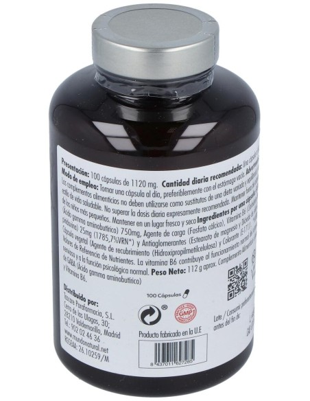 Mundo Natural Gabasor 750 Mg Con B6 100 Cap