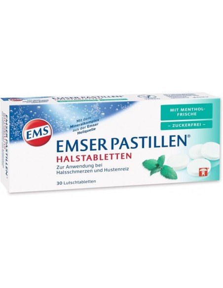 Emser Pastillas Mentol Sin Azúcar 30 pastillas para chupar