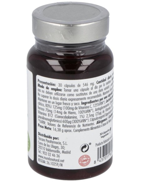 Mundonatural Enervital Hierro 30Caps