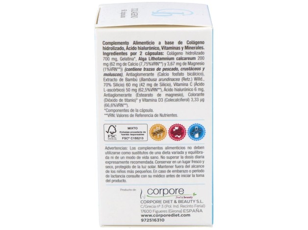 Corpore Beauty Colageno Hidrolizado+Ac Hialur. 60C