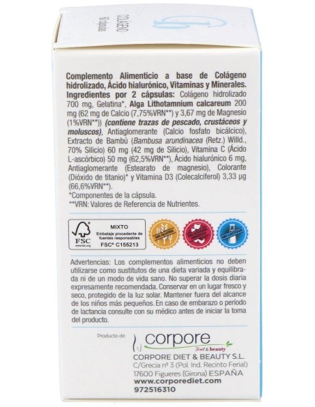 Corpore Beauty Colageno Hidrolizado+Ac Hialur. 60C