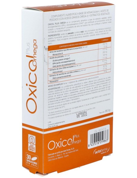 Oxicol Plus Omega, 30 Cápsulas Blandas