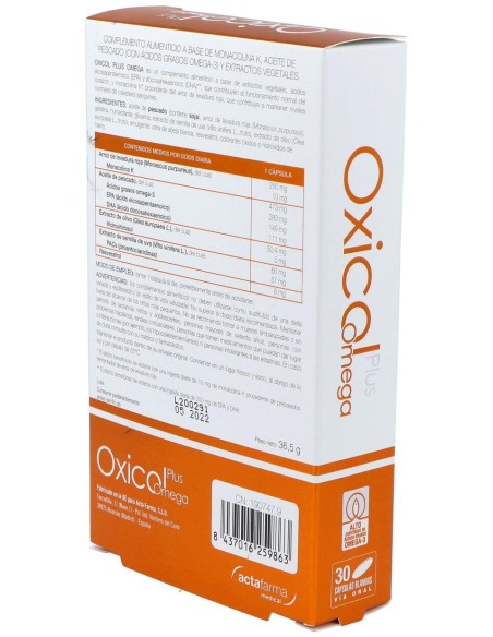 Oxicol Plus Omega, 30 Cápsulas Blandas
