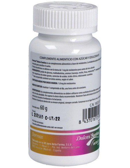 Dormax Dulces Sueños Melatonina 1,8Mg. 120Comp.