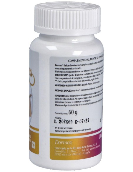 Dormax Dulces Sueños Melatonina 1,8Mg. 120Comp.