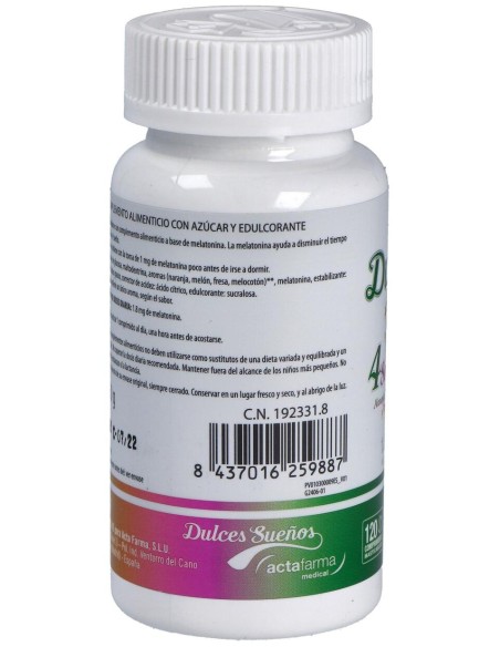Dormax Dulces Sueños Melatonina 1,8Mg. 120Comp.