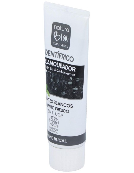 Naturabio Cosmetics Dentifrico Blanqueador Menta Bio Y Carbon Activo 75Ml