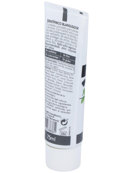 Naturabio Cosmetics Dentifrico Blanqueador Menta Bio Y Carbon Activo 75Ml