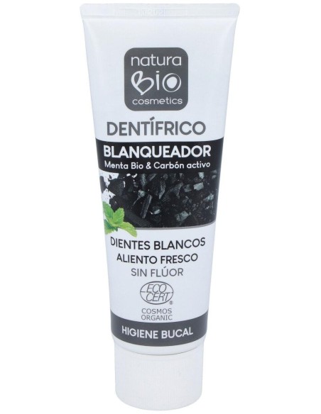 Naturabio Cosmetics Dentifrico Blanqueador Menta Bio Y Carbon Activo 75Ml