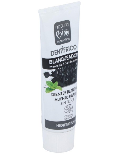 Naturabio Cosmetics Dentifrico Blanqueador Menta Bio Y Carbon Activo 75Ml