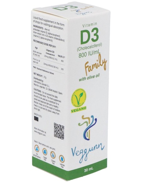 Veggunn Vitamina D3 800Ui Family 30Ml