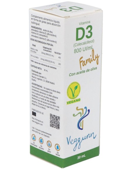 Veggunn Vitamina D3 800Ui Family 30Ml