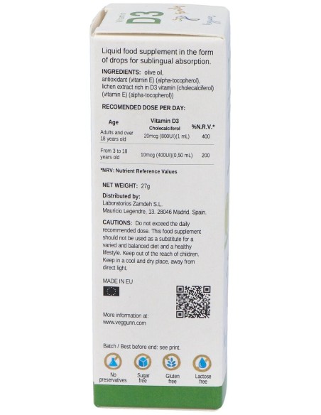 Veggunn Vitamina D3 800Ui Family 30Ml