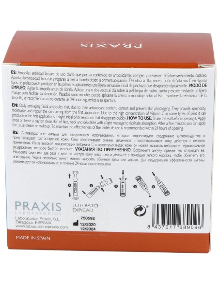 Praxis Proteoglicanos Vit C Plus 24 Ampollas