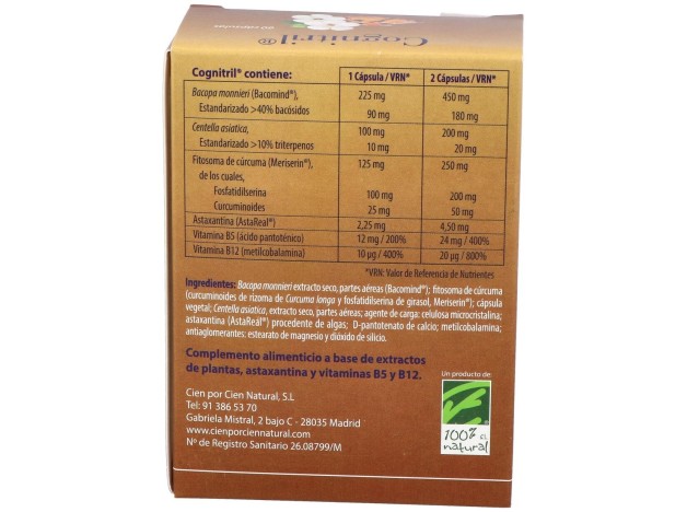 100% Natural Cognitril 60 Cápsulas