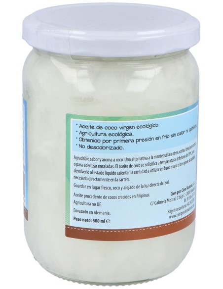 100% Natural Aceite De Coco 500 Ml