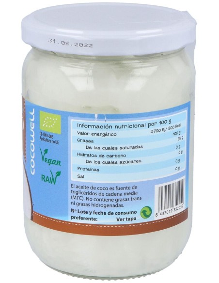 100% Natural Aceite De Coco 500 Ml
