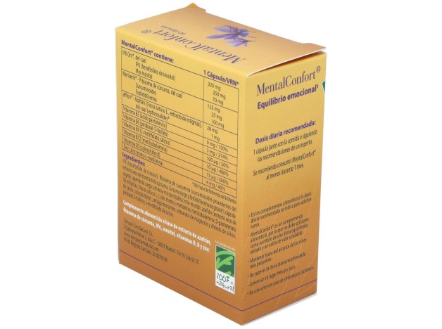 100% Natural Mentalconfort 60 Cápsulas Vegetales