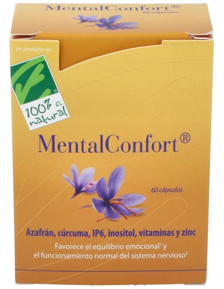 100% Natural Mentalconfort 60 Cápsulas Vegetales