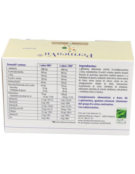 100% Natural Permeavit 30 Sobres